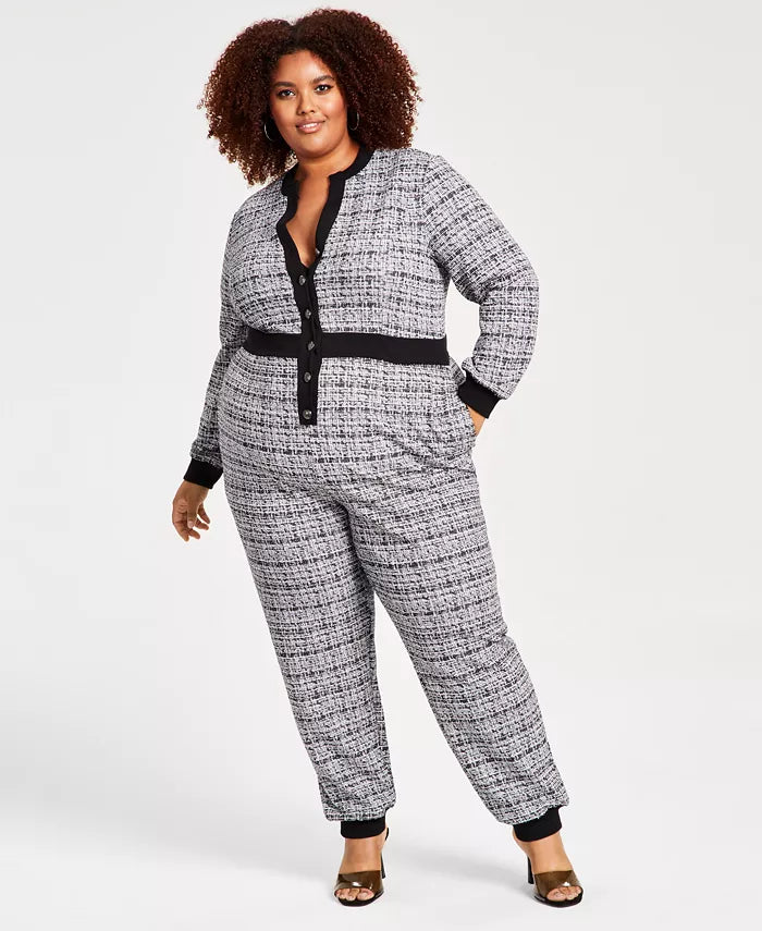 Enterizo Tweed con botones delanteros