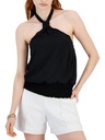 Blusa halter con dobladillo elástico