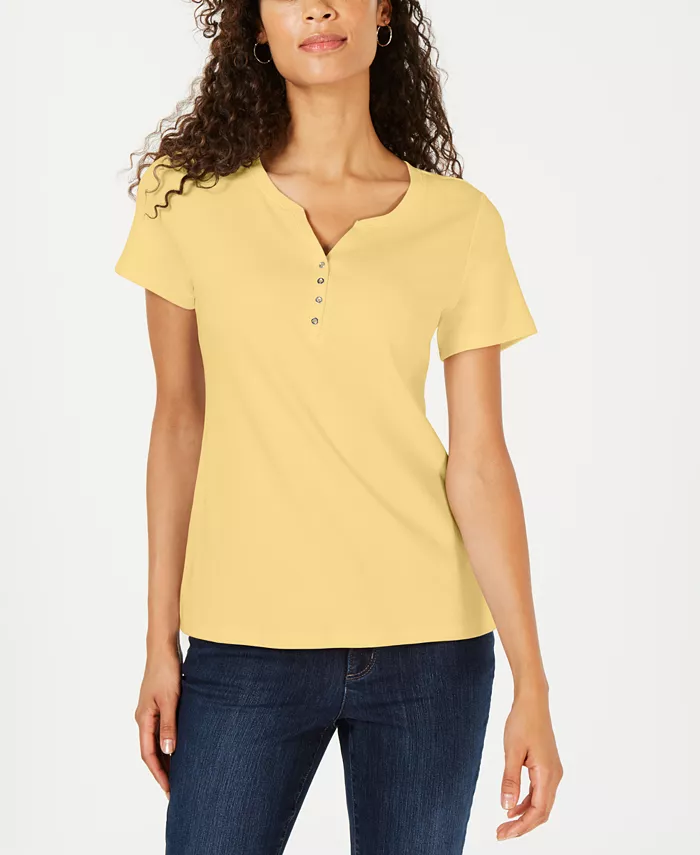 Blusa Henley de manga corta