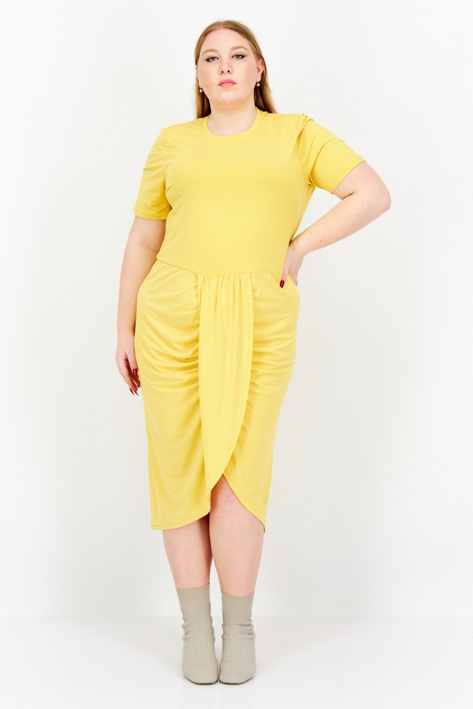 Vestido midi con efecto cruzado