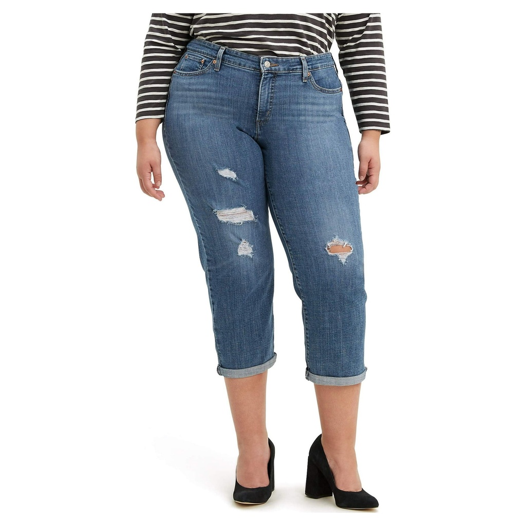 Jeans crop rasgados Tapered