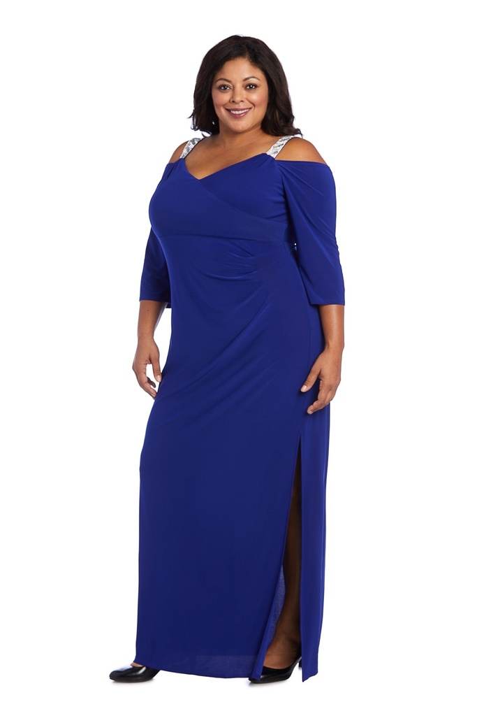 Vestido largo con tirantes brillantes