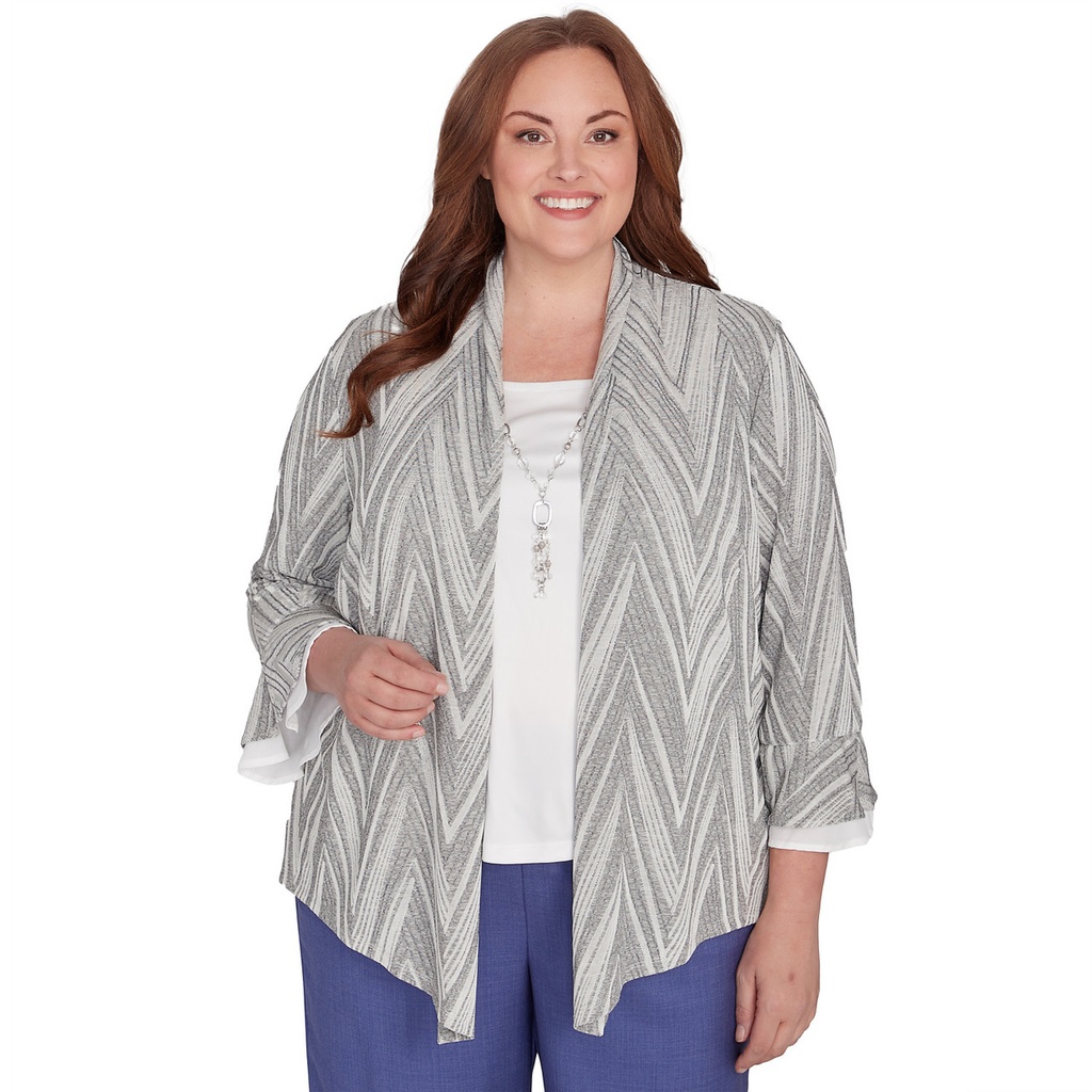 Blusa dos en uno estampado chevron