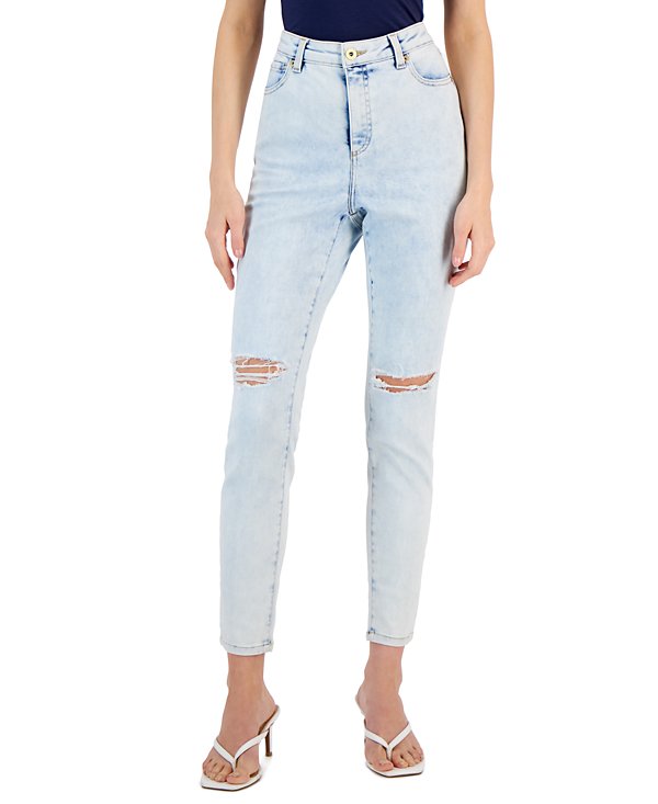 jeans skinny de efecto desgastado