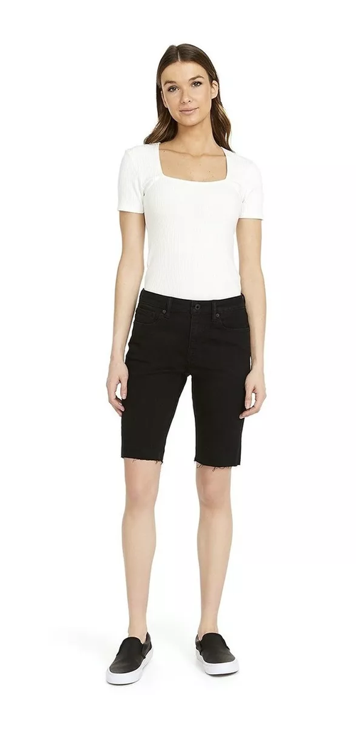 Bermudas de algodón de tiro medio