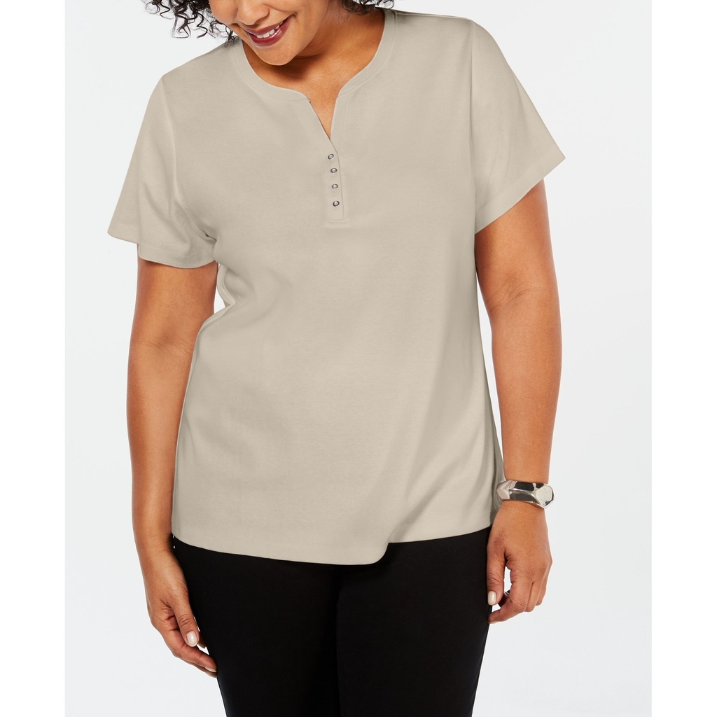Camiseta Henley de manga corta