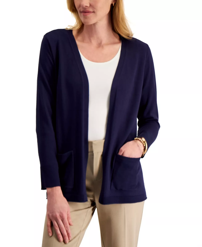 Cárdigan con bolsillos de frente abierto