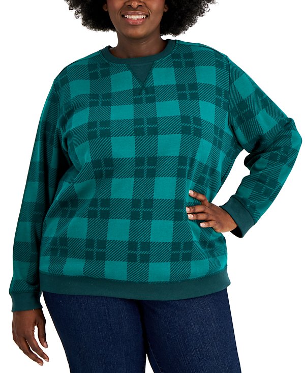 Sudadera con estampado a cuadros
