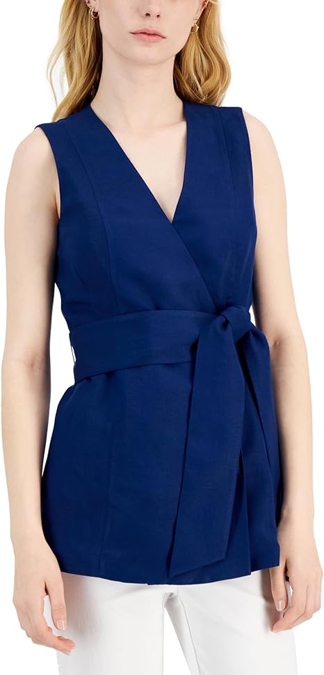 Blusa sin mangas con lazo enfrente