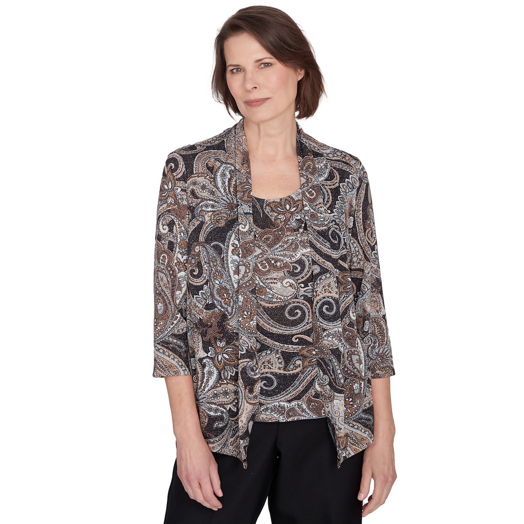 Blusa dos en uno estampado de cachemira