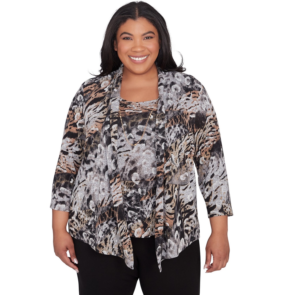 Blusa dos en uno estampado  melange 