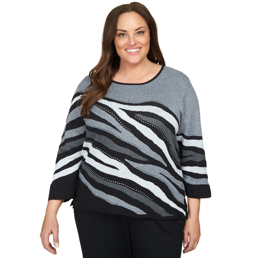 Blusa con tejido jacquard con cuentas