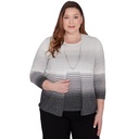 Blusa tejida a rayas dos en uno con collar 