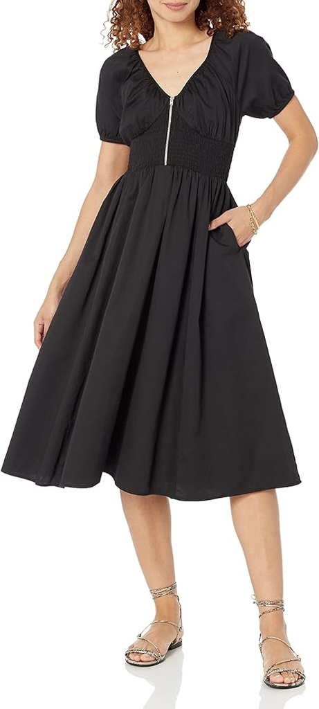 Vestido fruncido con creamallera Daksha