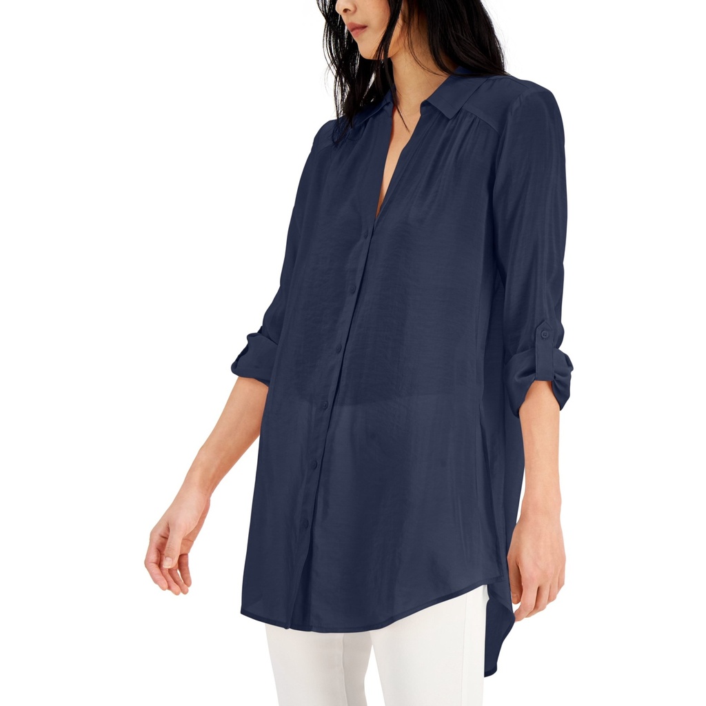 Blusa de mangas 3/4 enrollable