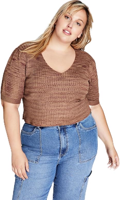 Blusa crop de mangas abullonadas