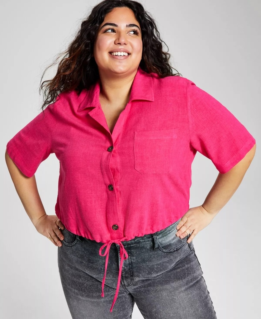 Camisera lino con dobladillo anudado