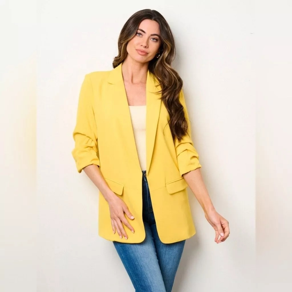 Blazer abierto mangas 3/4