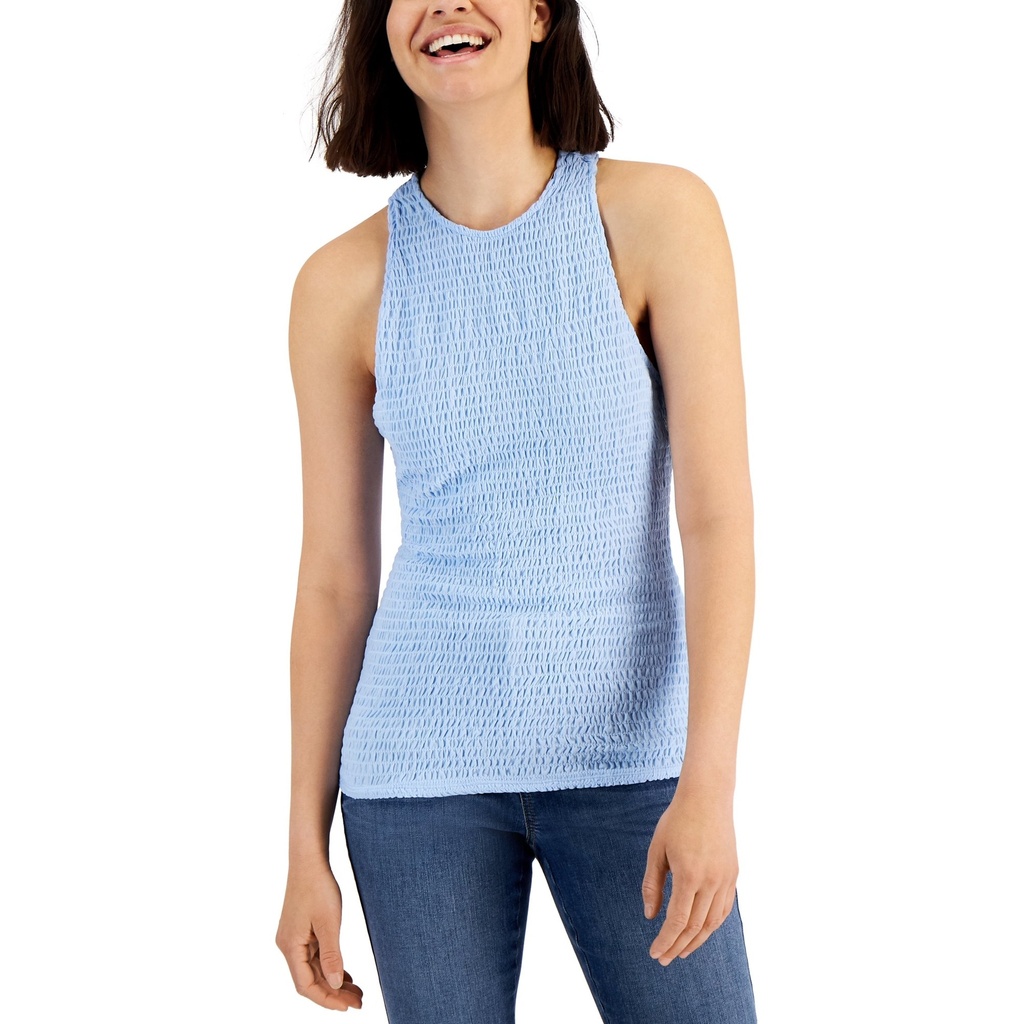 Blusa fruncida sin mangas