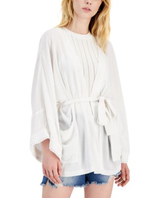 Kimono de gasa arrugada metalizada