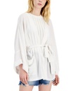 Blusa de gasa arrugada metalizada