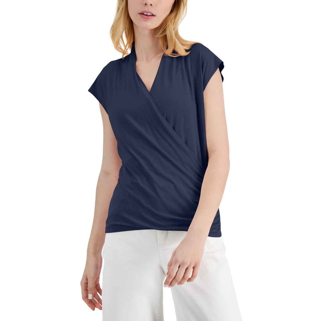 Blusa sin mangas traslapada