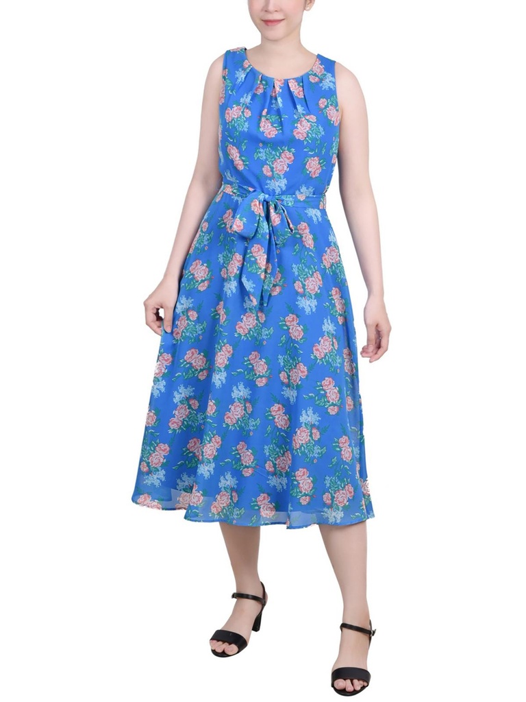 vestido cuello redondo sin mangas