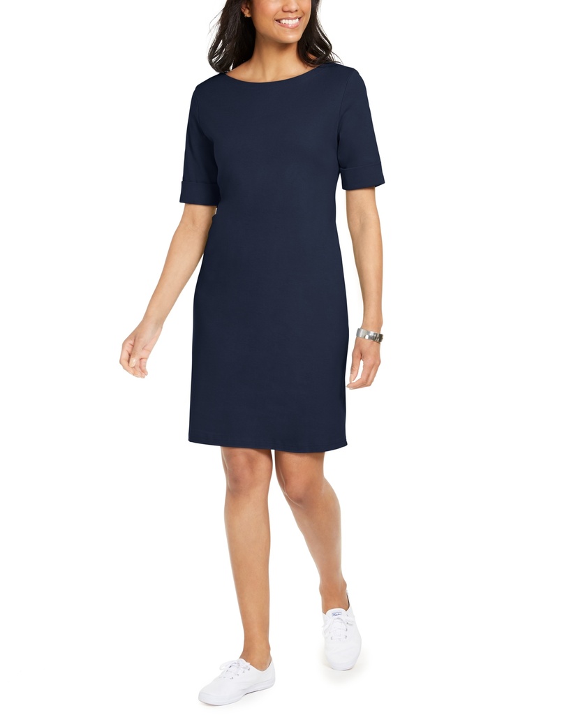 Vestido sólido de escote barco (copia)