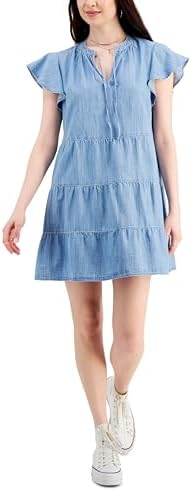 Vestido de mezclilla con volantes