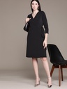 vestido mangas largas cuello en v