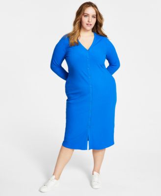 Vestido midi acanalado