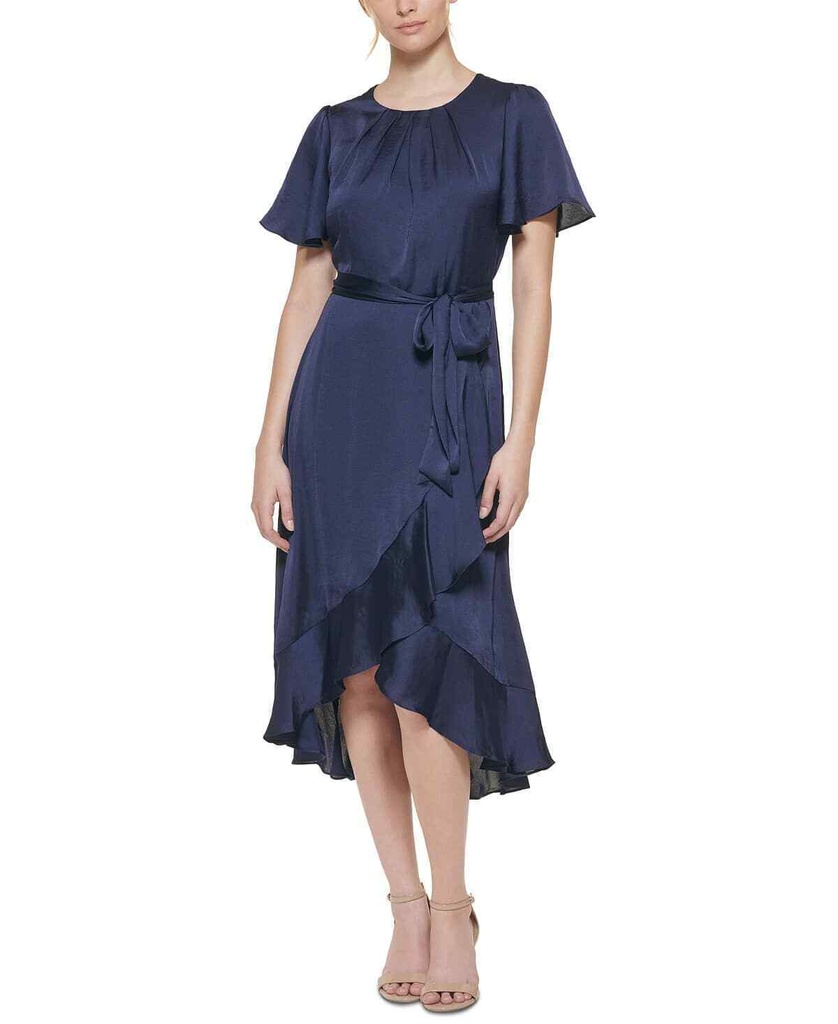 Vestidos satinado con volantes