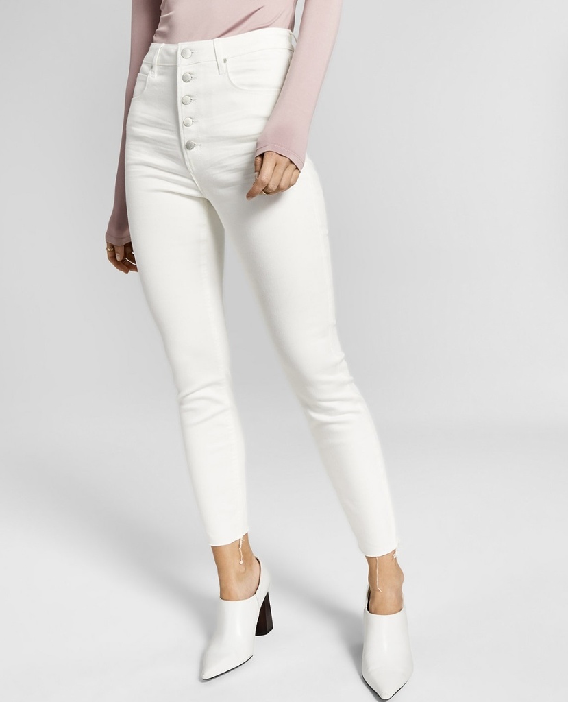 Jeans skinny con dadillo sin rematar