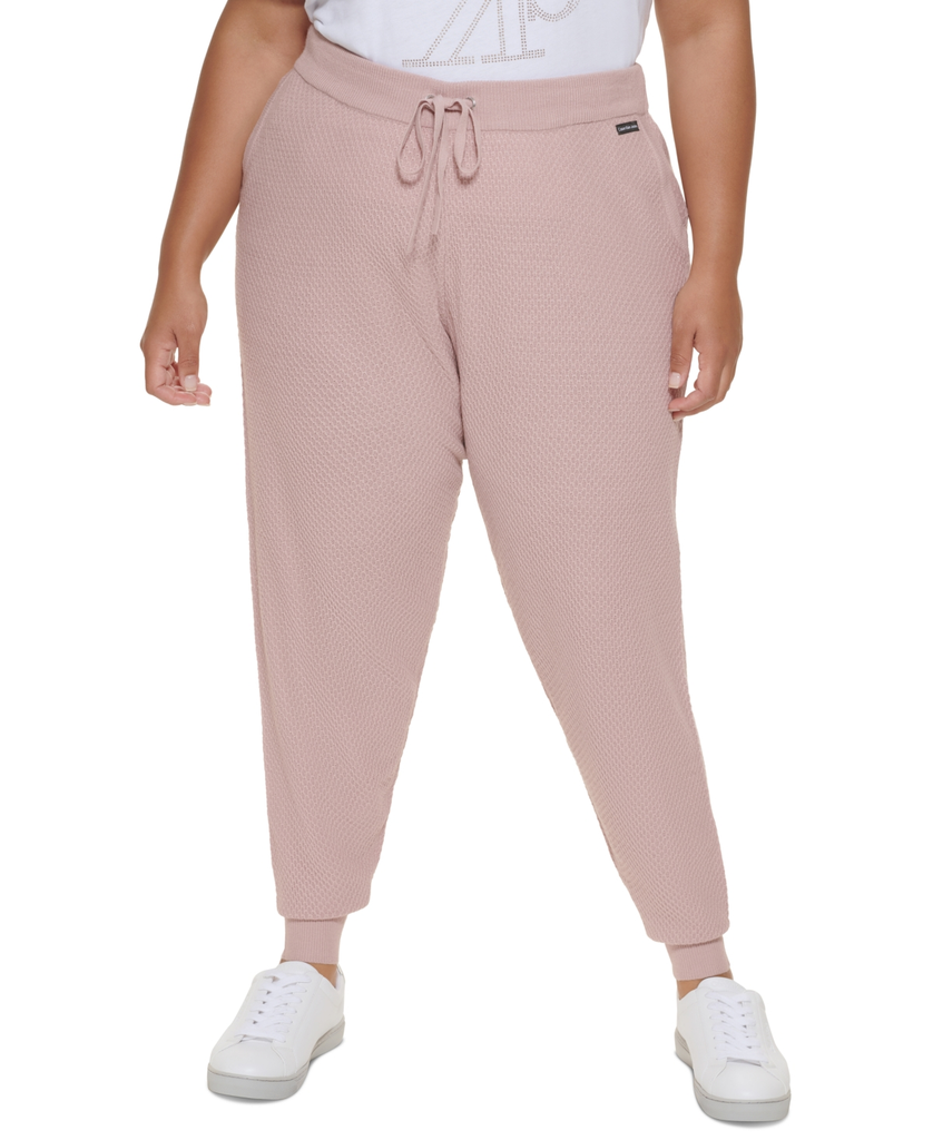 Jogger textura de cintura ajustable