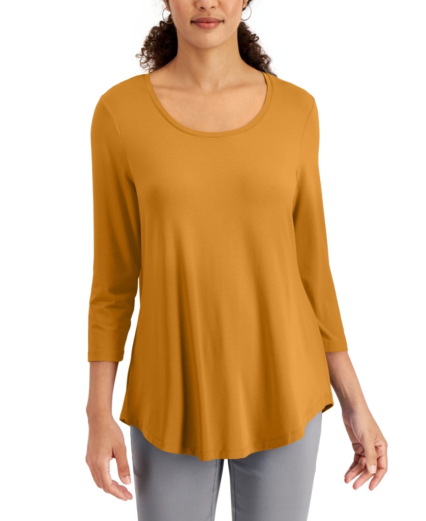 Blusa cuello redondo manga 3/4