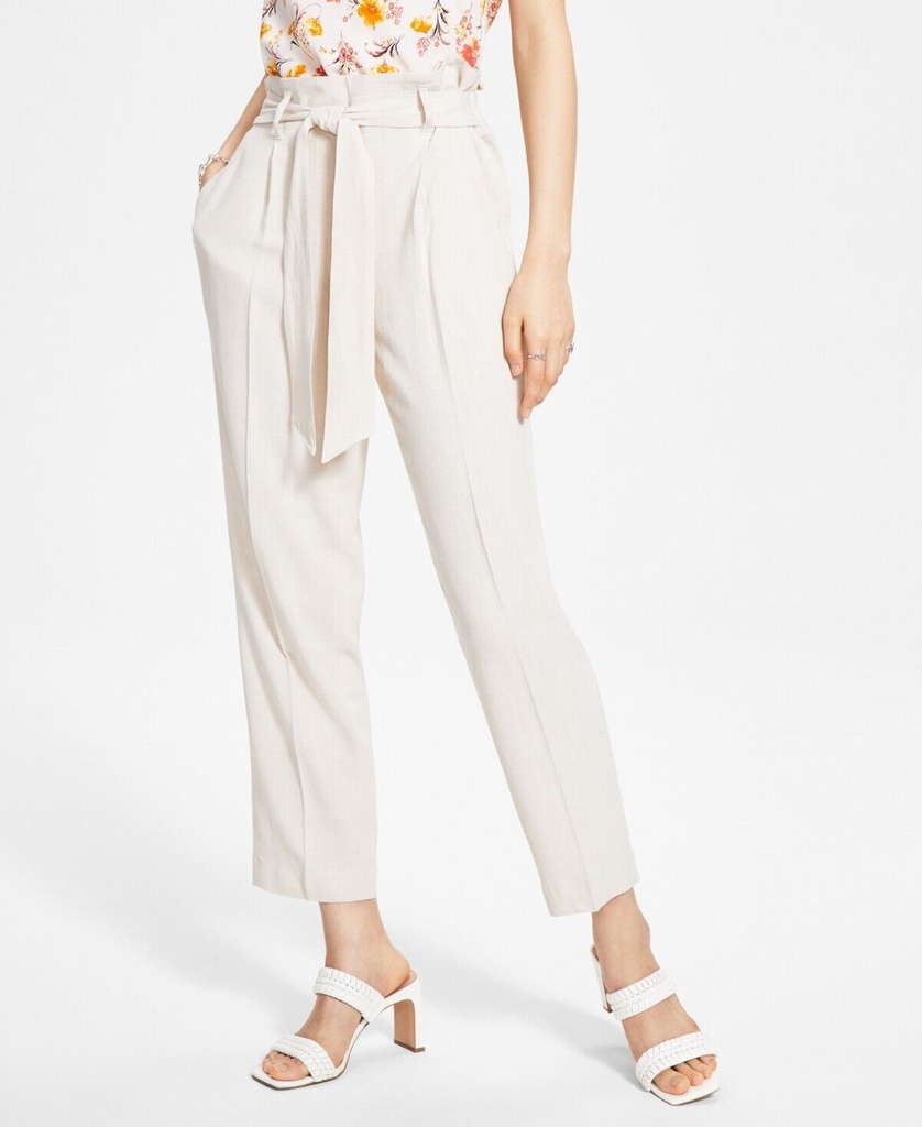 Pantalón de lino con cintura anudada
