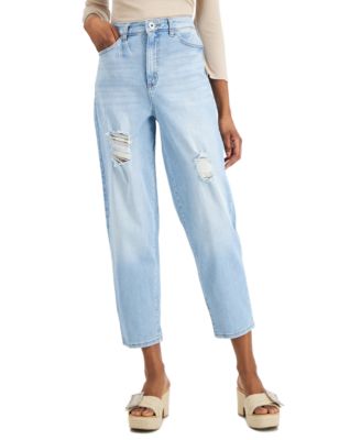 Jeans Mom de tiro alto rasgados