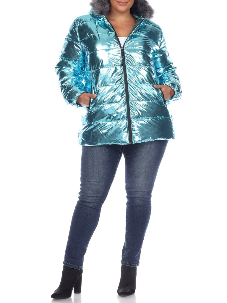 Abrigo metalizado con capucha