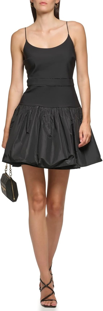 Vestido de tirantes falda de tafetàn