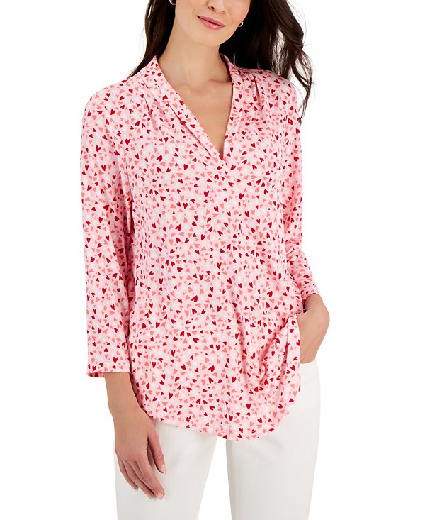 Blusa con escote en V de corazones