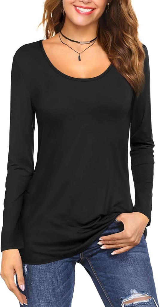 Blusa cuello redondo mangas largas