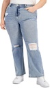 Jeans mom rectos desgastados