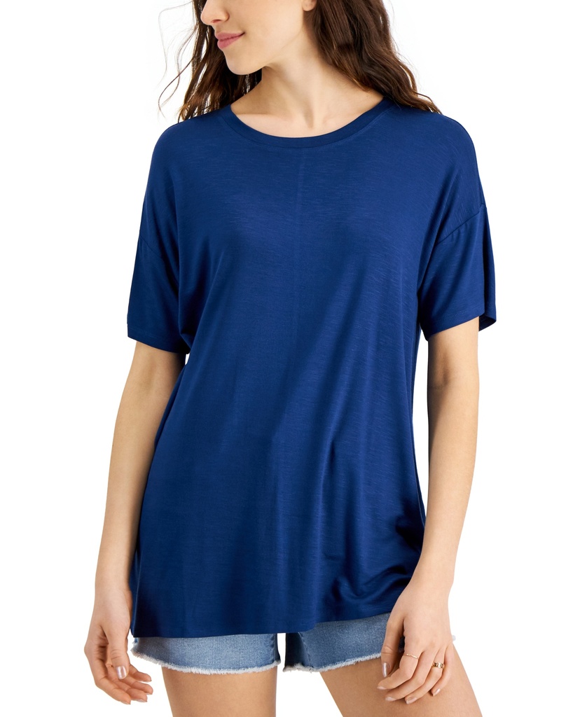 T-shirt con cuello redondo jaspeado
