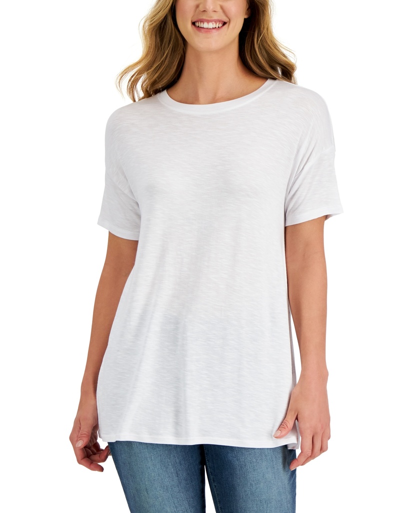T-shirt con cuello redondo jaspeado