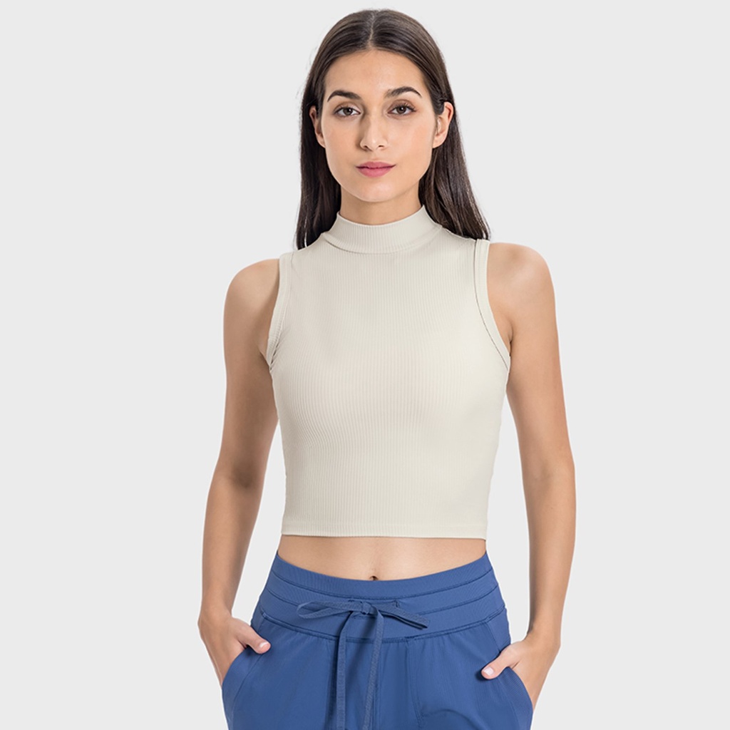 Blusa crop con cuello alto