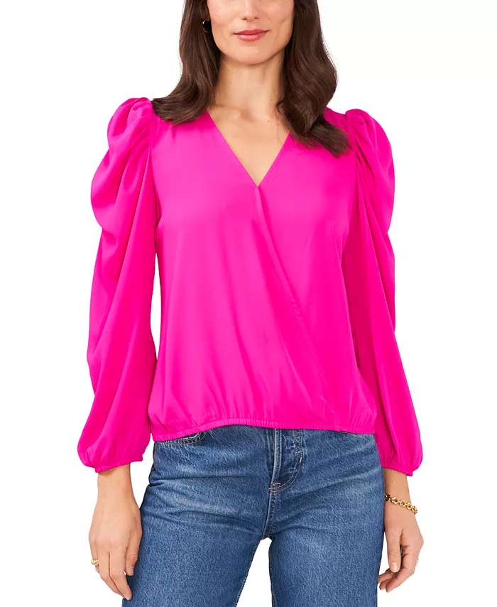 Blusa manga larga traslapada