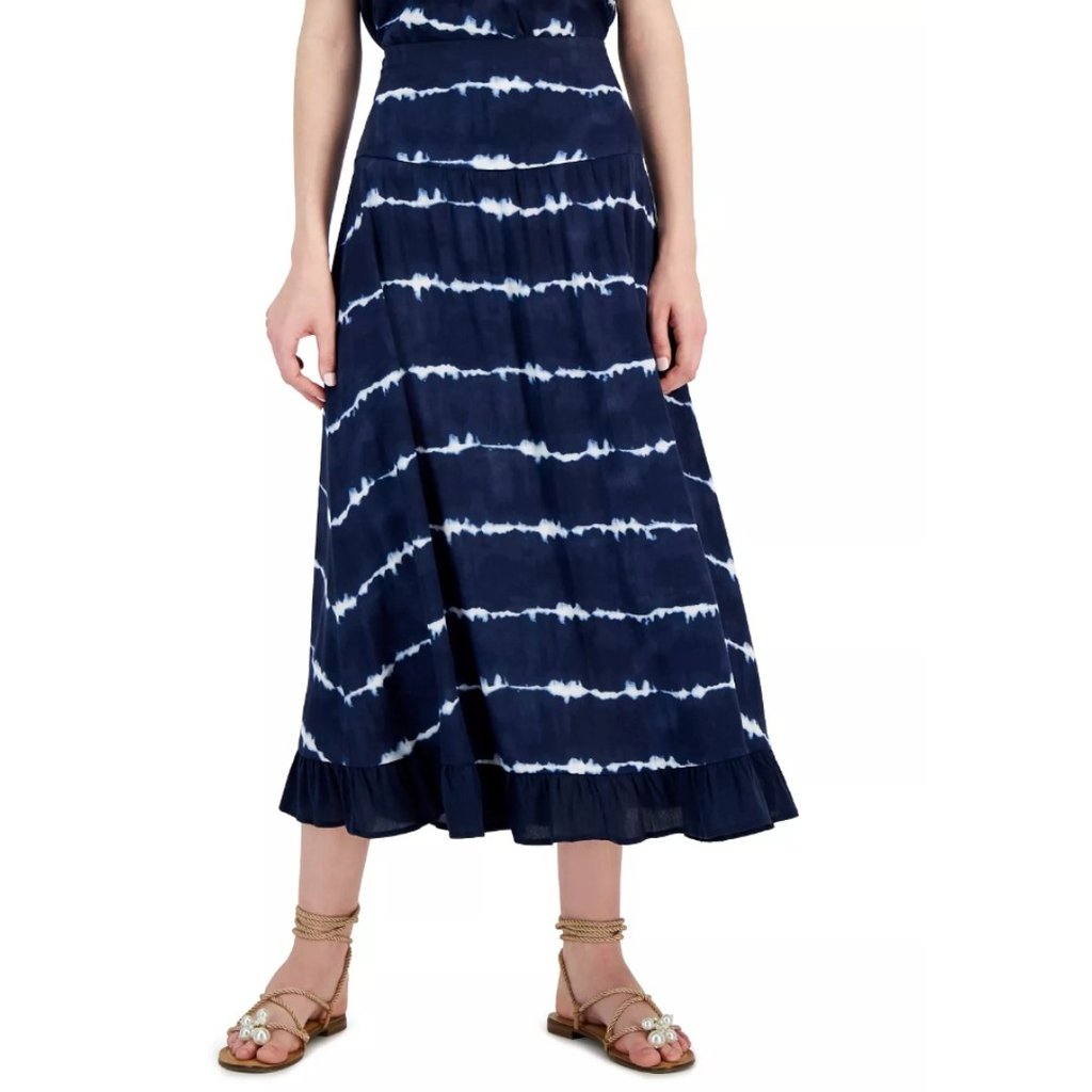 Falda midi con rauas Tyedie