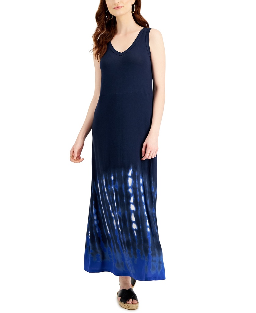 Vestido sin mangas teñido