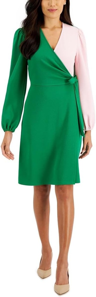 Vestido tubo con escote cruzado