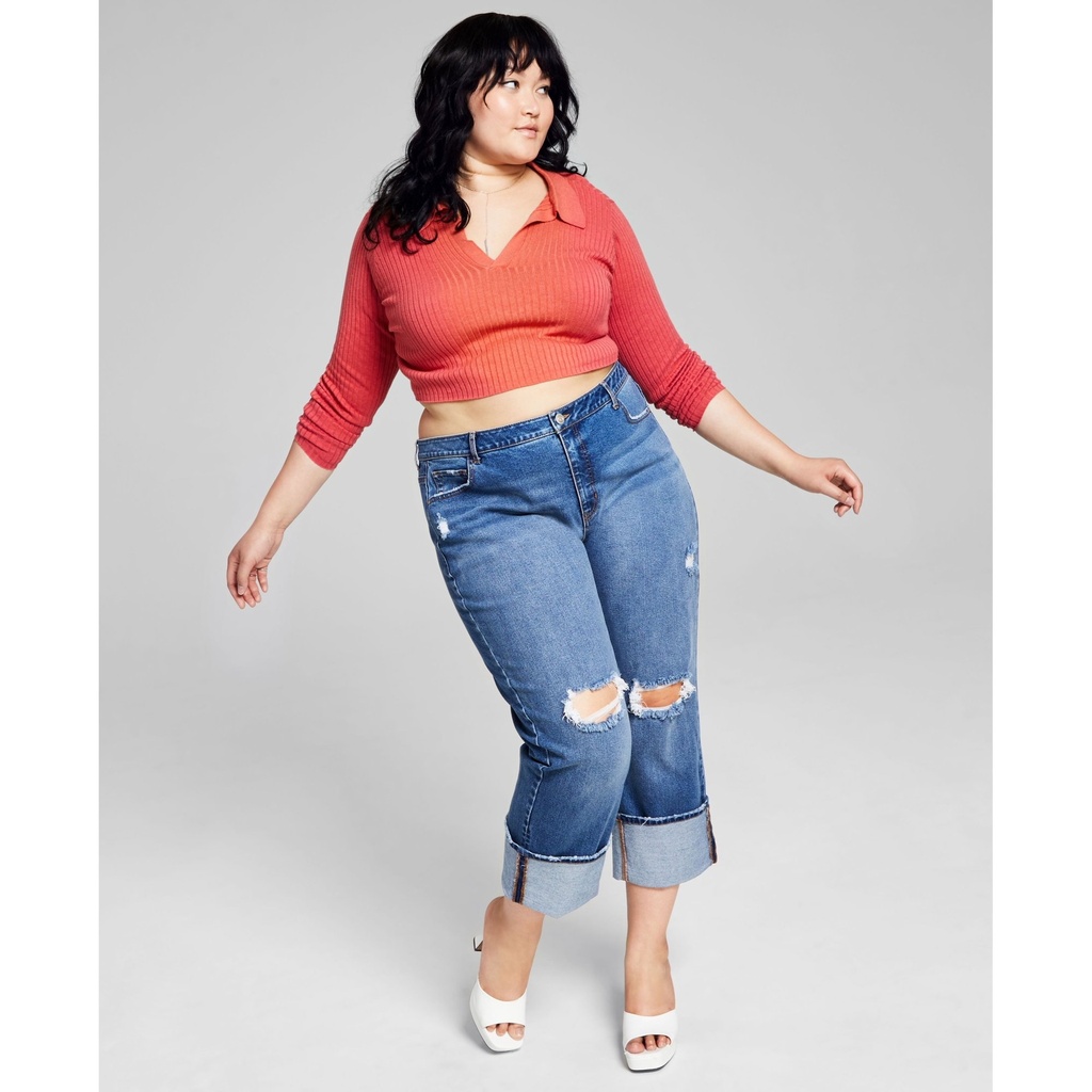 Jeans de pierna recta rasgados